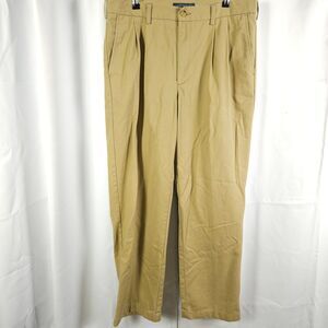 Old Navy Beige Pleated Cotton Chino Pants Mens 36x34